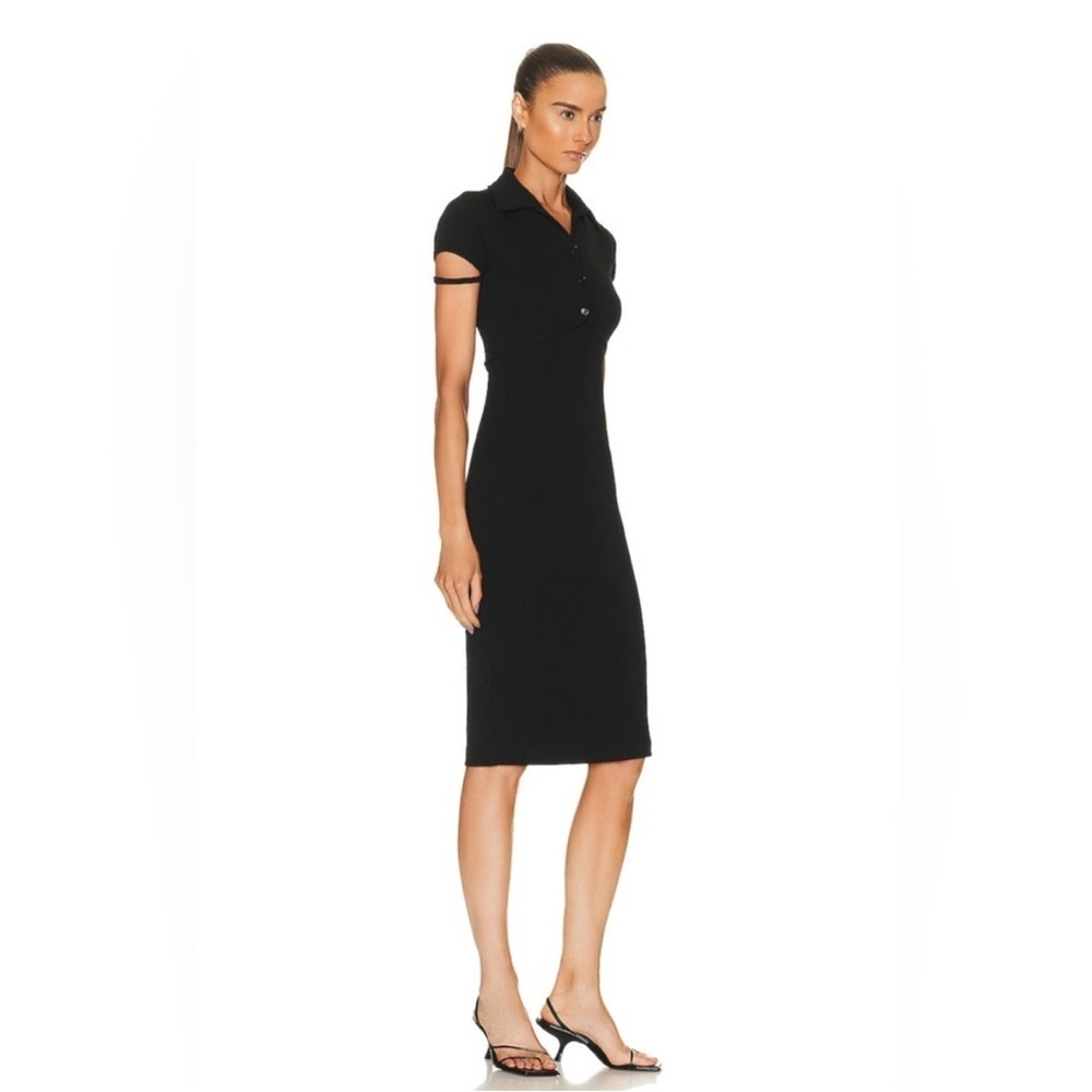 Helmut Lang + Revolve black back cut out dress medium m midi - Picture 3 of 8